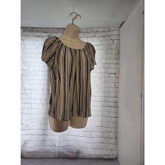 W5 Womens Size XL Beige/Navy Striped Tunic - Picture 1 of 6